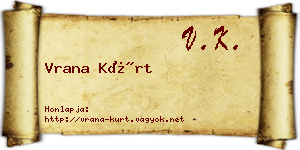 Vrana Kürt névjegykártya